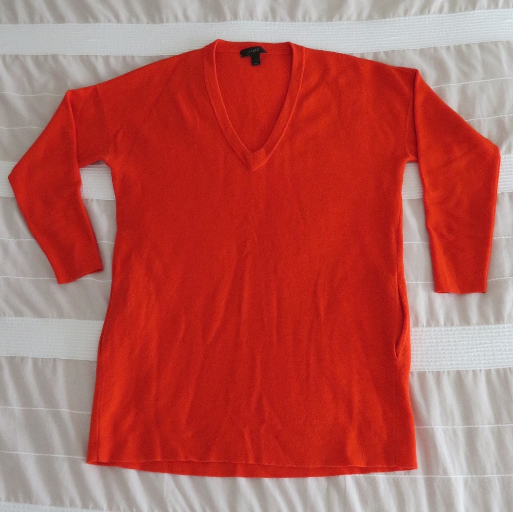 JCrew Orange Tunic Sweater, sz XS